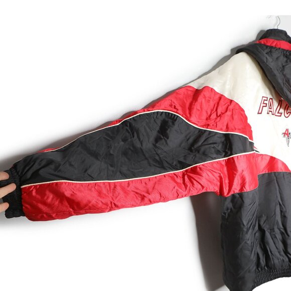 VINTAGE Pro Player NFL Atlanta Falcons Puffer Jacket Starter Parka Bomber Coat - Picture 10 of 16